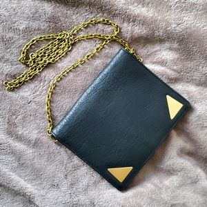 Faux leather clutch purse